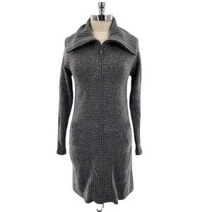 Margaret O'Leary Gray Zip Up Wool Knit Sweater